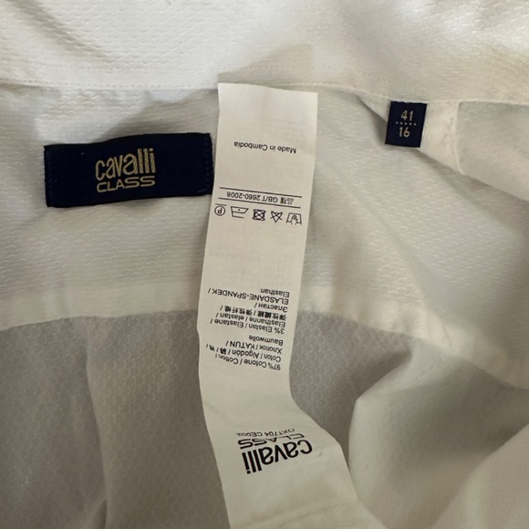 Cavalli Stretch Button Down  16 neck EU 41 Gently worn Cavalli Class line - Picture 4 of 4